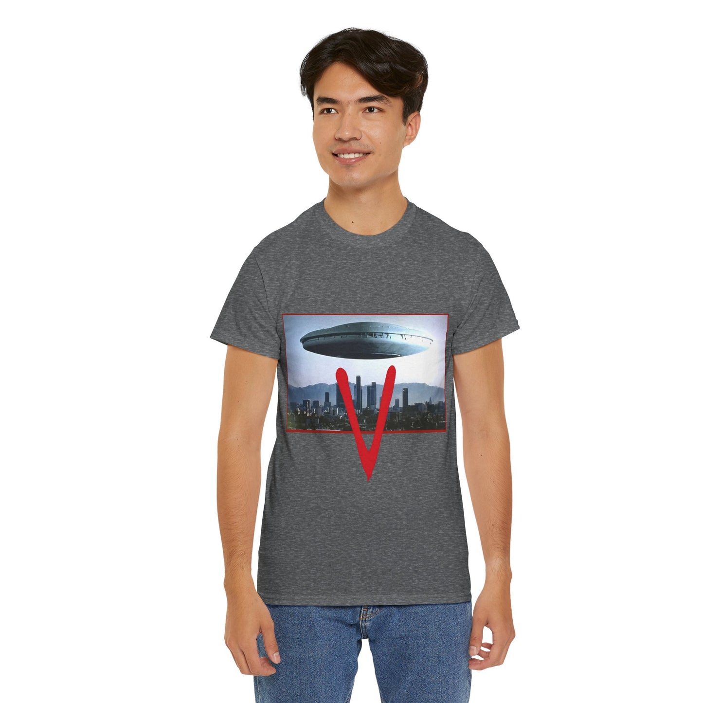V T-Shirt - The Visitors Mothership - Popular NBC Sci-Fi TV Series from the 1980s