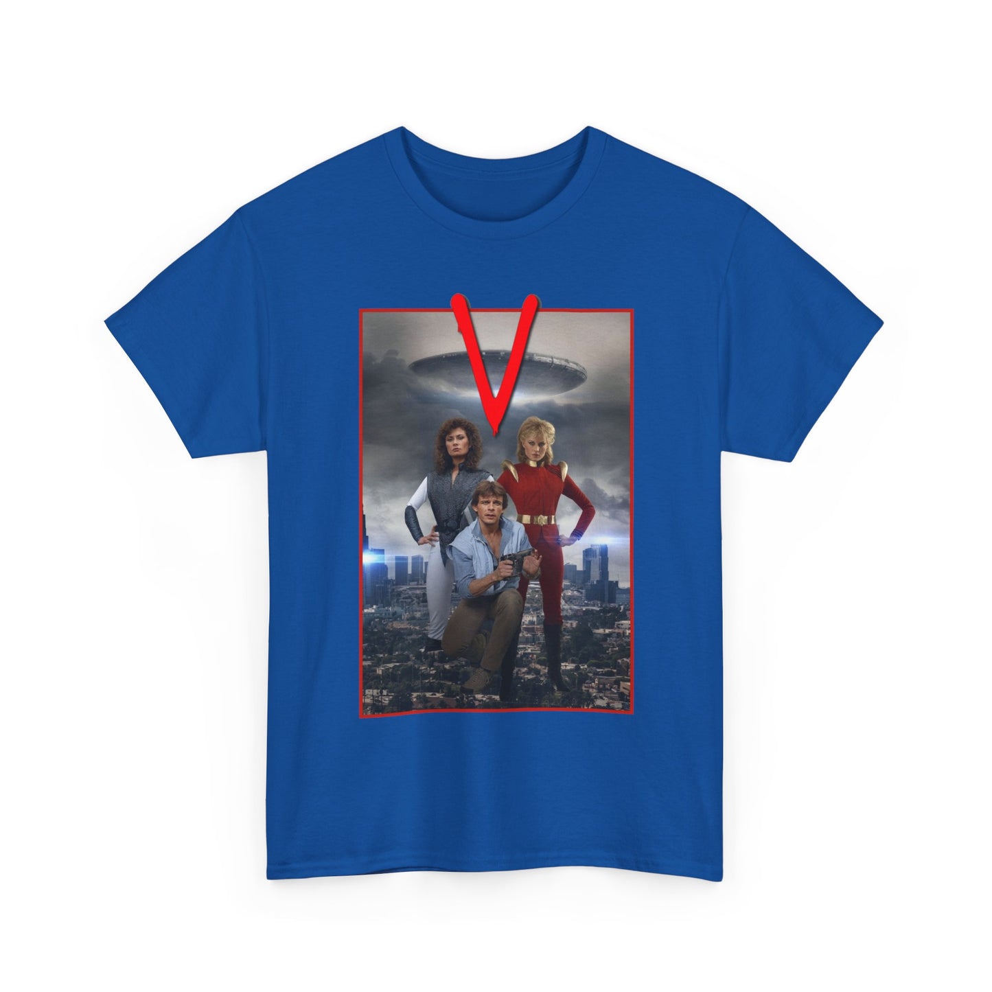 V T-Shirt - Visitors 1983 NBC Sci-Fi Aliens Series - Mike Donovan, Diana, Lydia