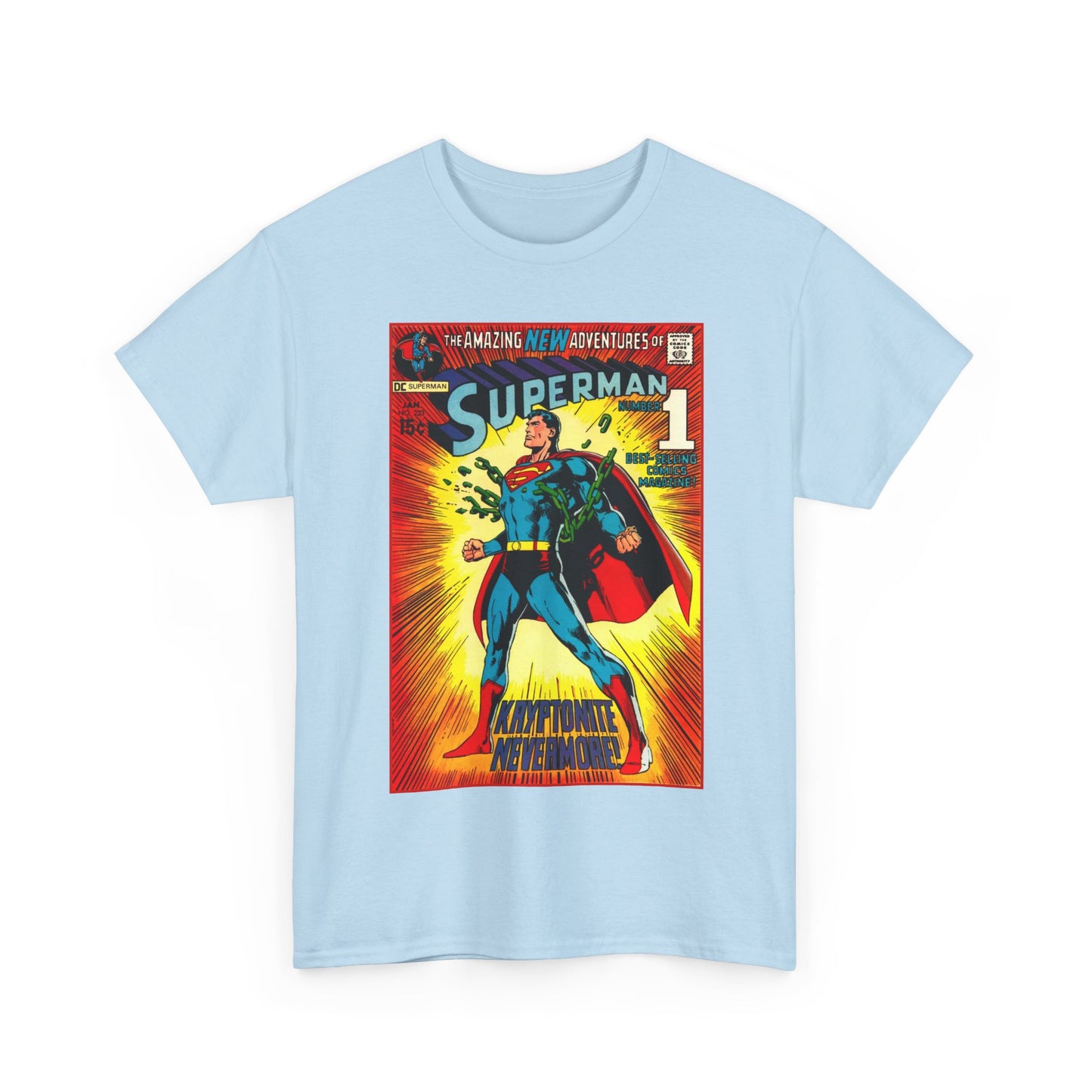 Superman #233 T-Shirt - Neal Adams Art - Kryptonite No More - Classic Bronze Age Cover - DC Comics