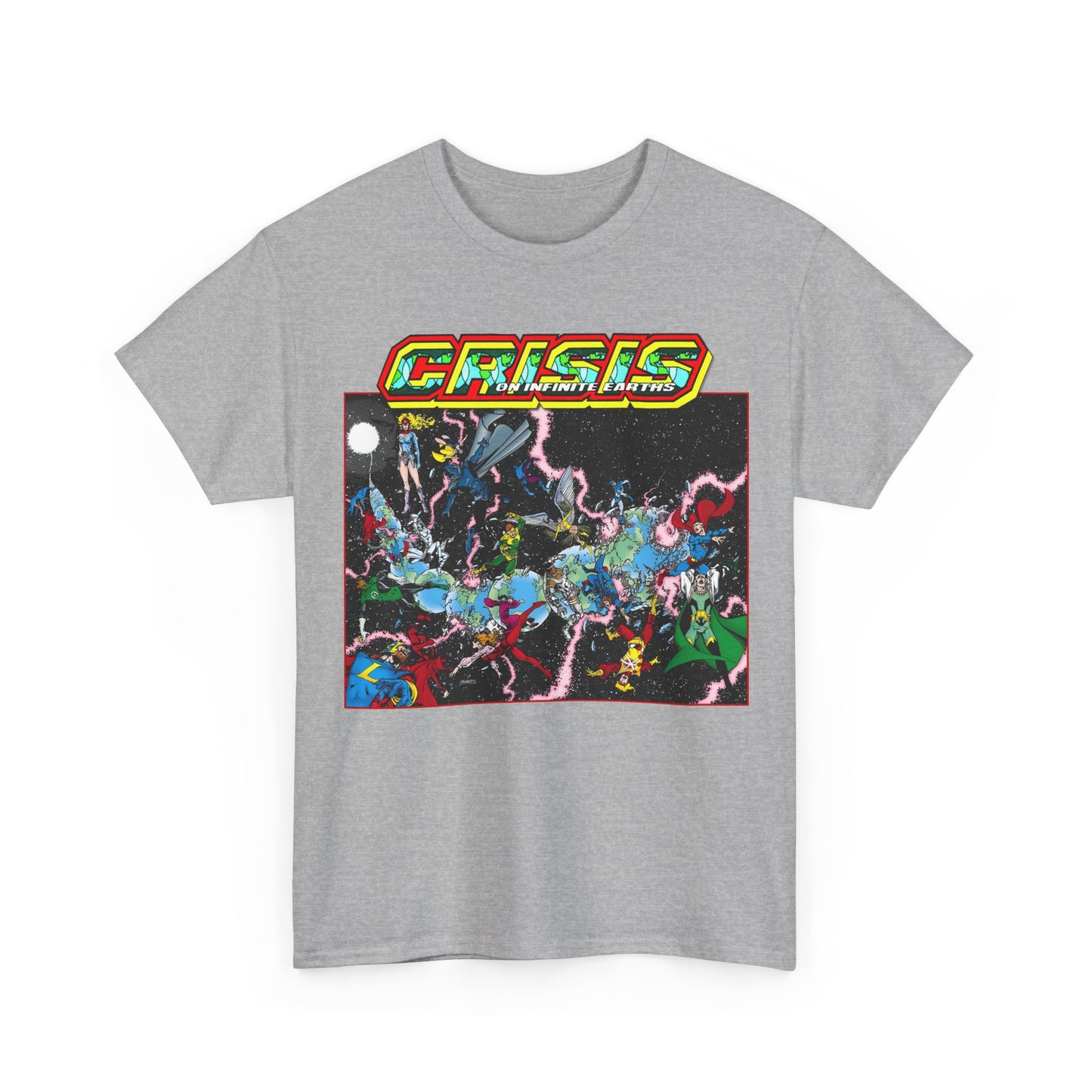 Crisis on Infinite Earths T-Shirt - George Perez Art - #1 Cover, First Issue - Harbinger, Pariah, Obsidian, Firestorm - DC Comics