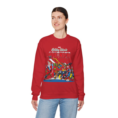 Marvel Comics Christmas Crewneck Sweatshirt - Spider-Man, Punisher, Ghost Rider, X-Men, Fantastic Four