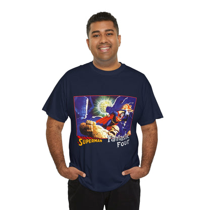 Superman & Fantastic Four T-Shirt - Marvel, DC Comics - Alex Ross, Dan Jurgens - 1990s Crossover Vs Galactus
