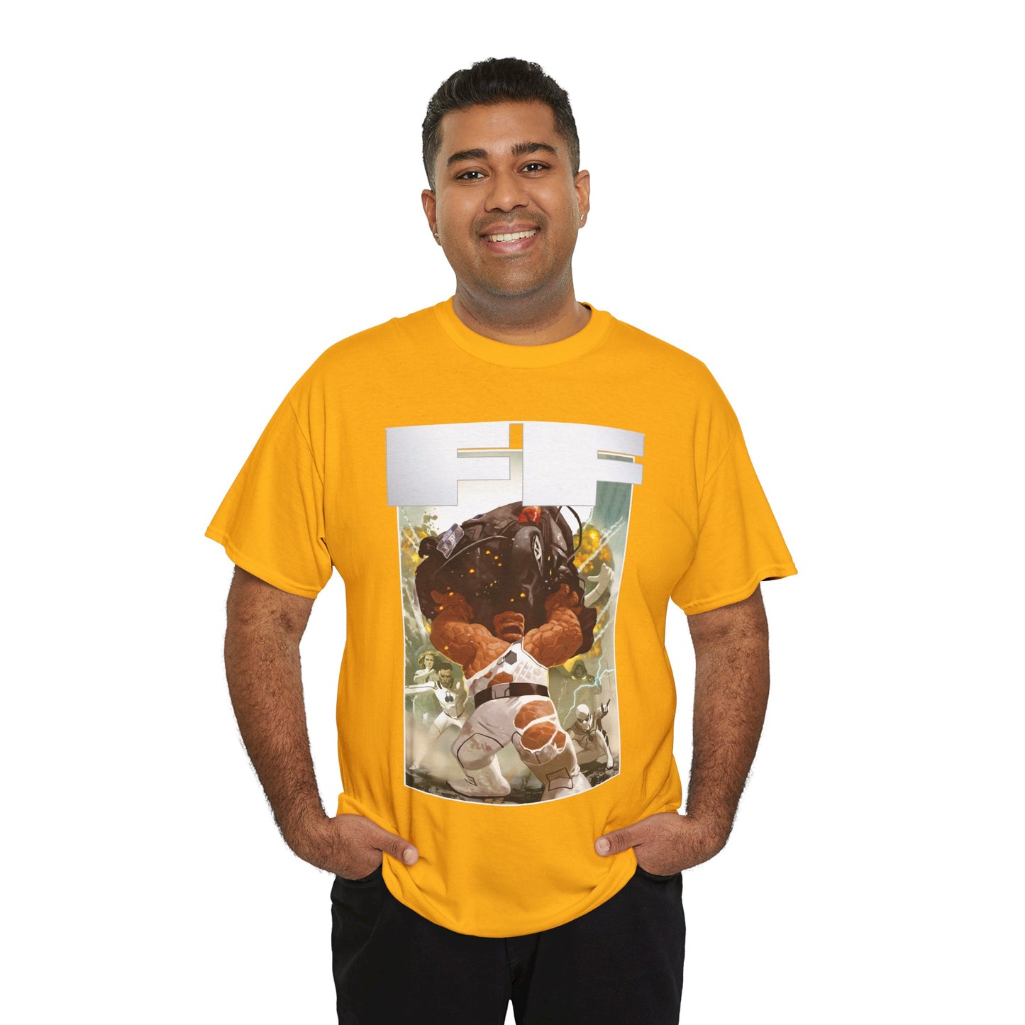 FF T-Shirt - Daniel Acuna Art - Fantastic Four - Mr. Fantastic, Invisible Woman, Thing, Spider-Man - Marvel Comics