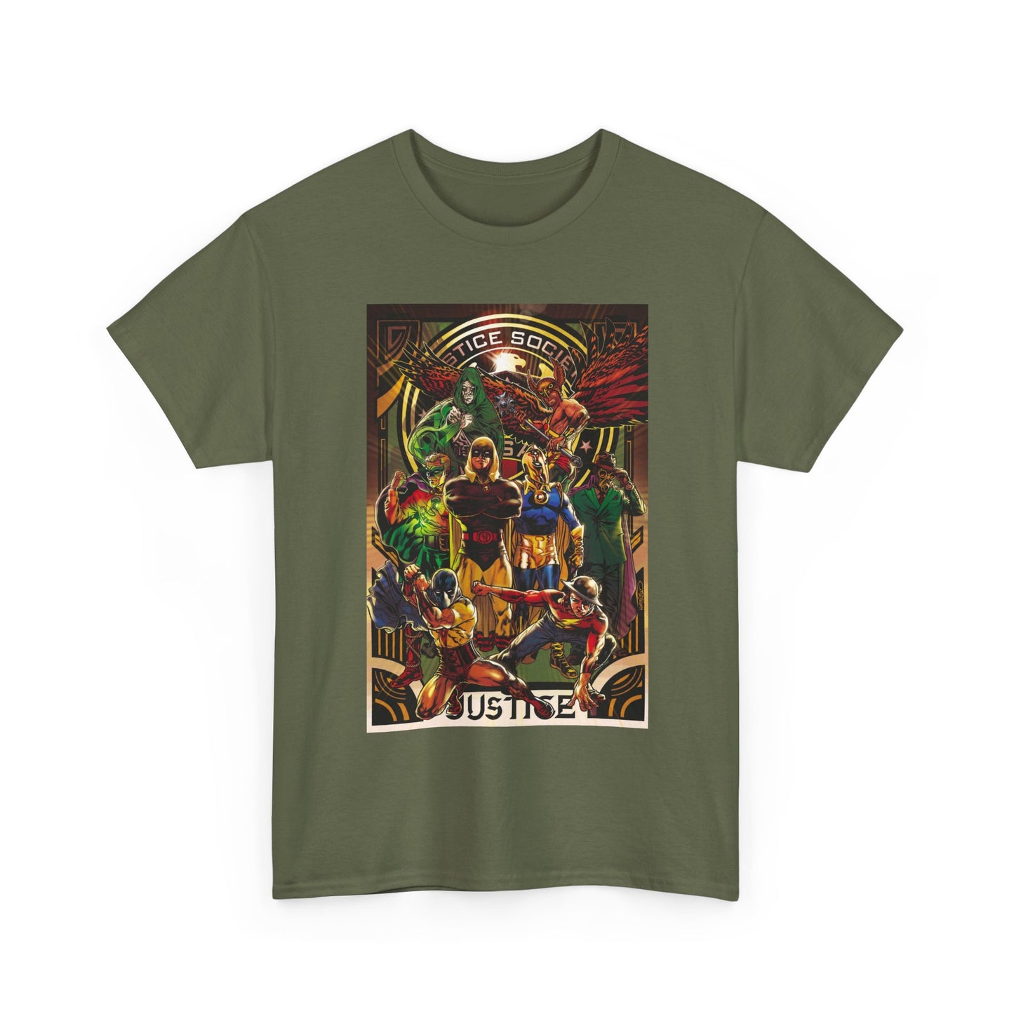 Justice Society T-Shirt - Tony Harris Art - Hawkman, Hourman, Dr Fate, Spectre, Sandman, Green Lantern, Atom, Flash - JSA - DC Comics