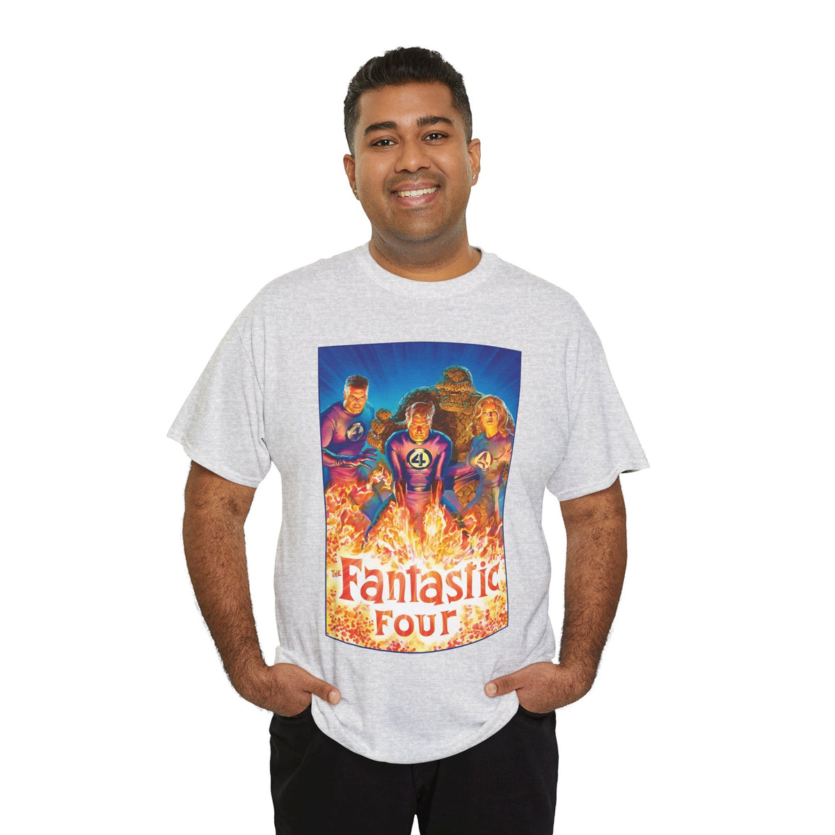 Fantastic Four T-Shirt - Alex Ross Art - Mr. Fantastic, Invisible Woman, Human Torch, The Thing - Marvel Comics