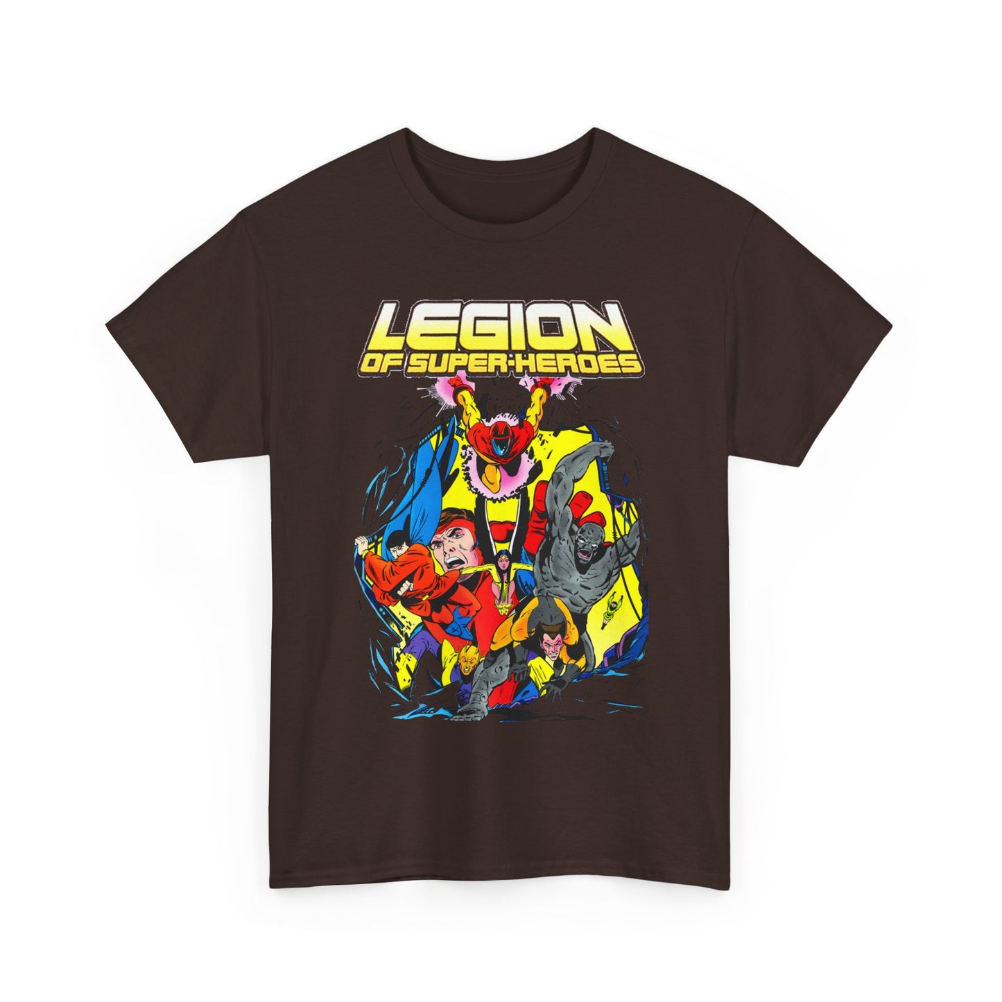 Legion of Super-Heroes T-Shirt - Mon-El, Colossal Kid, Wildfire, Dawnstar, Blok, Timber Wolf - LOSH - DC Comics