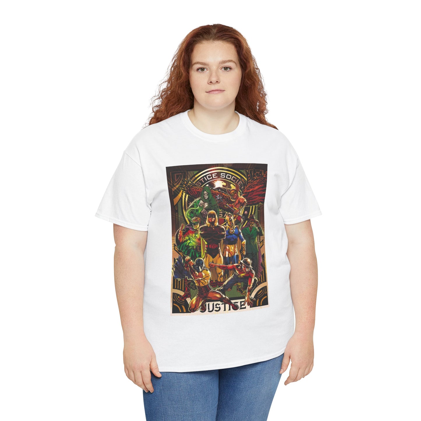 Justice Society T-Shirt - Tony Harris Art - Hawkman, Hourman, Dr Fate, Spectre, Sandman, Green Lantern, Atom, Flash - JSA - DC Comics