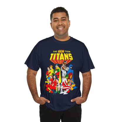 New Teen Titans T-Shirt - George Perez Art - Robin, Wonder Girl, Starfire, Raven, Cyborg, Speedy, Aqualad - DC Comics