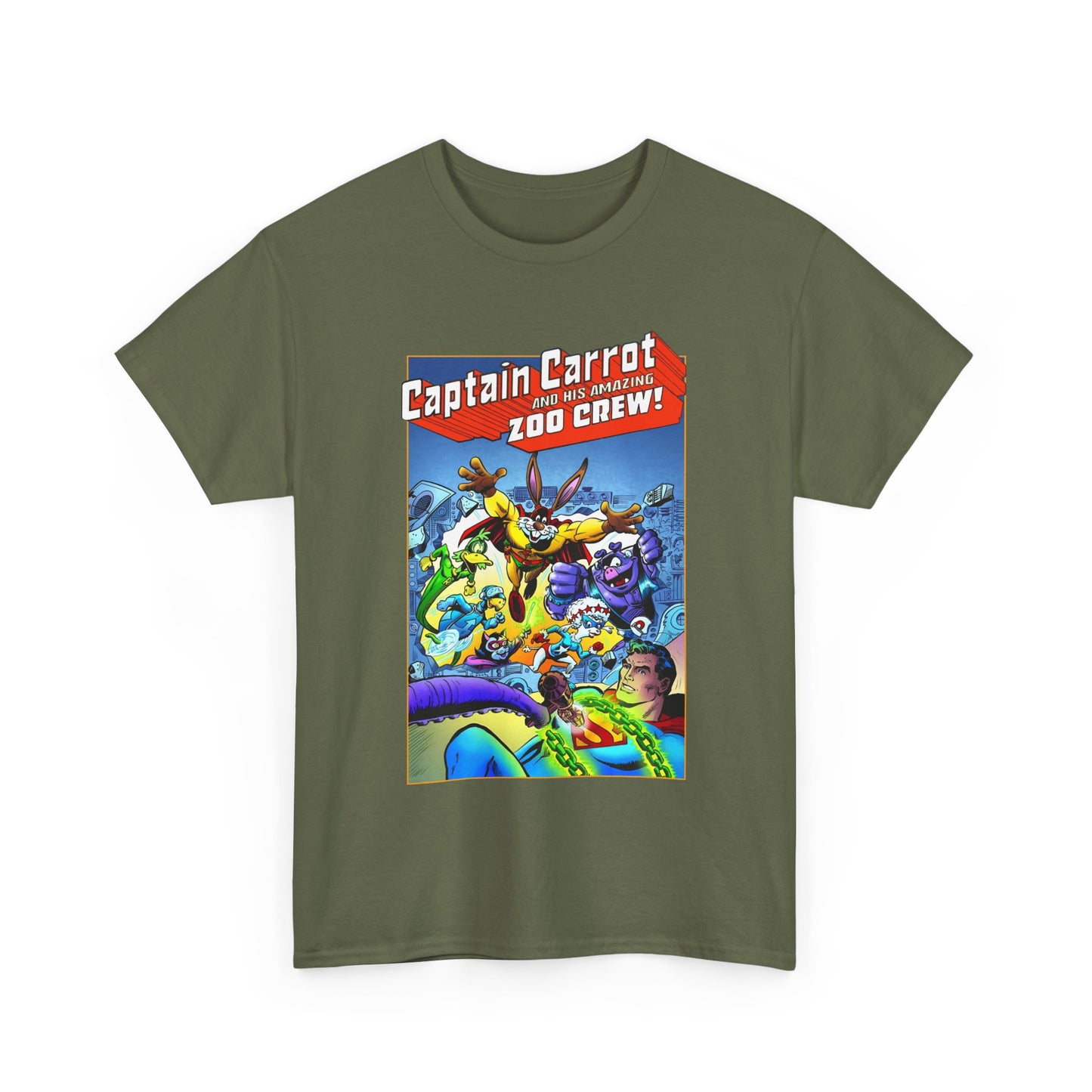 Captain Carrot & Zoo Crew T-Shirt - DC Comics Bronze Age Funny Animals, Superman Guest Star - 1980s