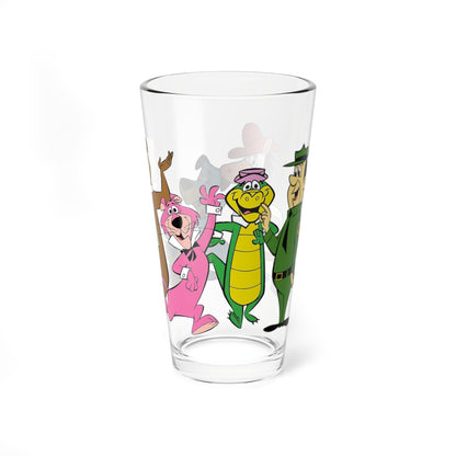 Yogi's Gang Pint Glass, 16oz - Wally Gator, Huckleberry Hound, Quick Draw McGraw, Snagglepuss - Hanna-Barbera Cartoon