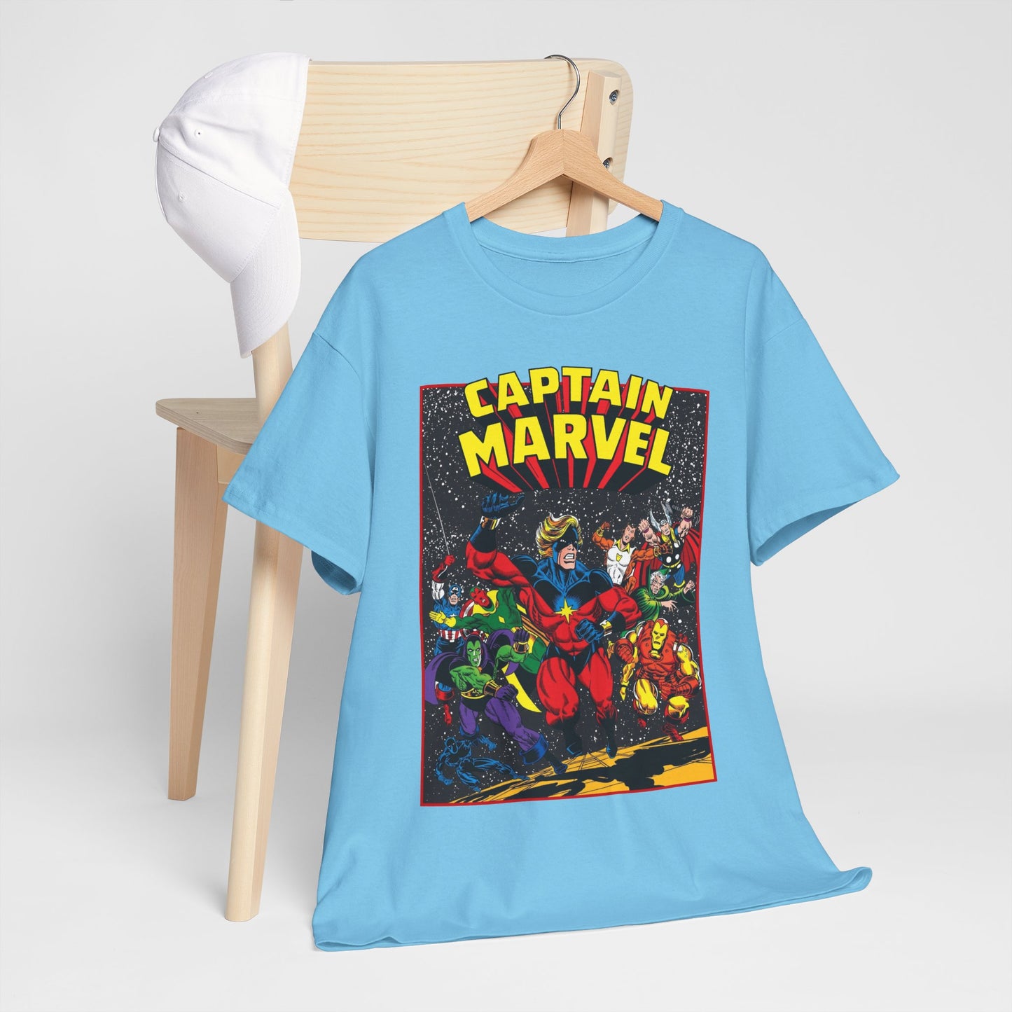 Captain Marvel T-Shirt - Marvel Comics - Jim Starlin Art - Mar-Vell - Kree - Cosmic Hero