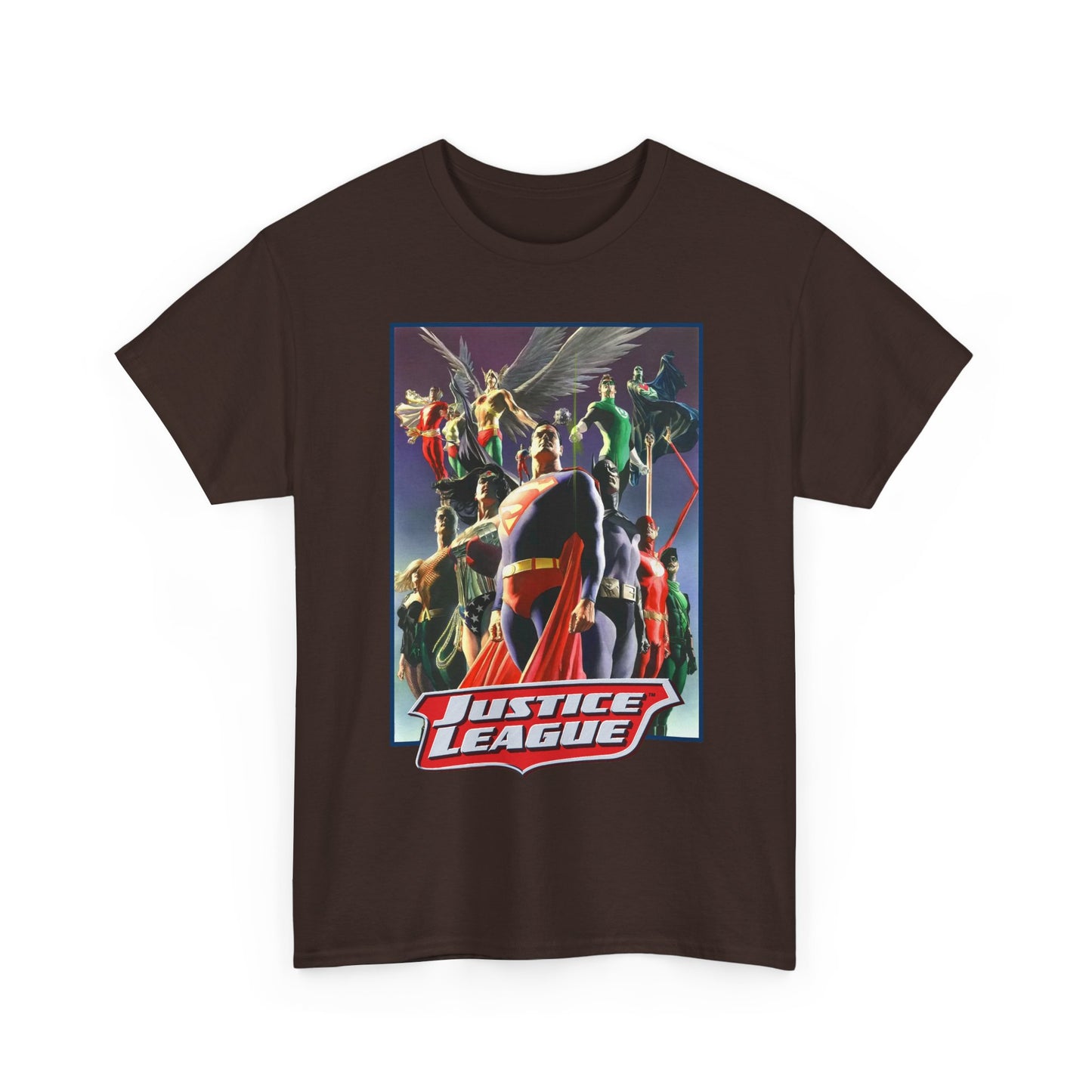 Justice League T-Shirt - Alex Ross Art - Superman, Wonder Woman, Black Canary, Hawkman, Flash, Aquaman, Atom - DC Comics