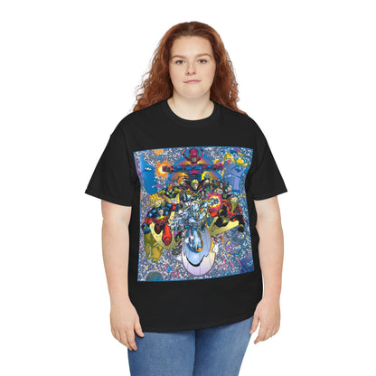 Marvel Cosmic Heroes T-Shirt - Silver Surfer, Captain Marvel, Adam Warlock, Quasar, Nova, Galactus, Jack of Hearts, Moondragon, Thanos