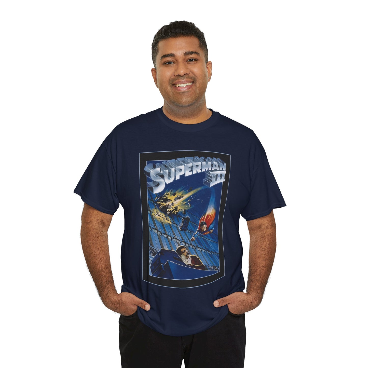 Superman III T-Shirt - Movie Poster Art - Christopher Reeve & Richard Pryor - Metropolis, Man of Steel - DC Comics