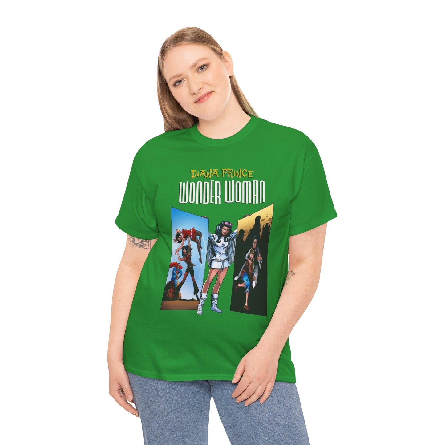 Diana Prince Wonder Woman  T-Shirt - 1970s White Suit Years - Bronze Age DC Comics