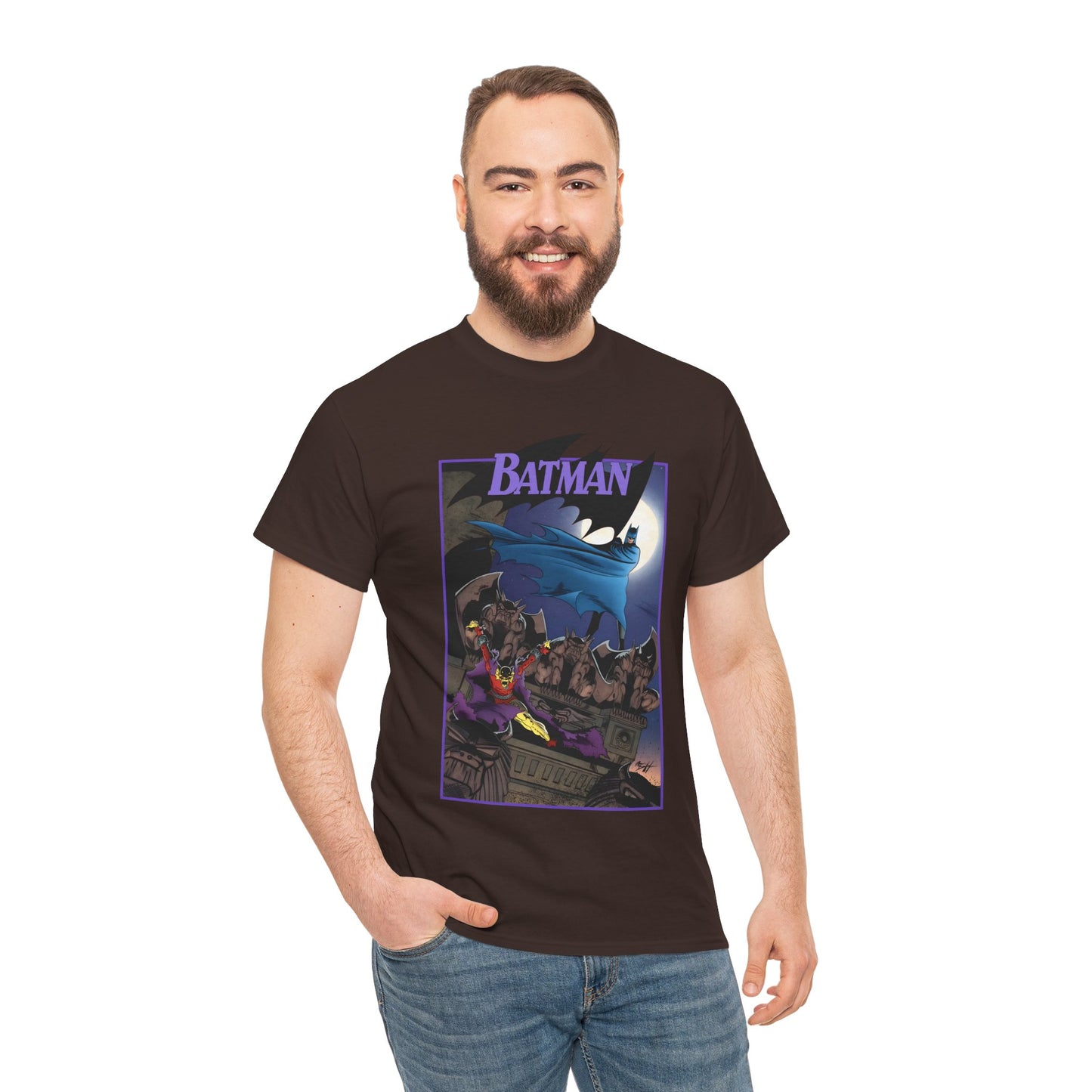 Batman T-Shirt - Norm Breyfogle Art - Etrigan, the Demon - Gotham City and Gargoyles - DC Comics