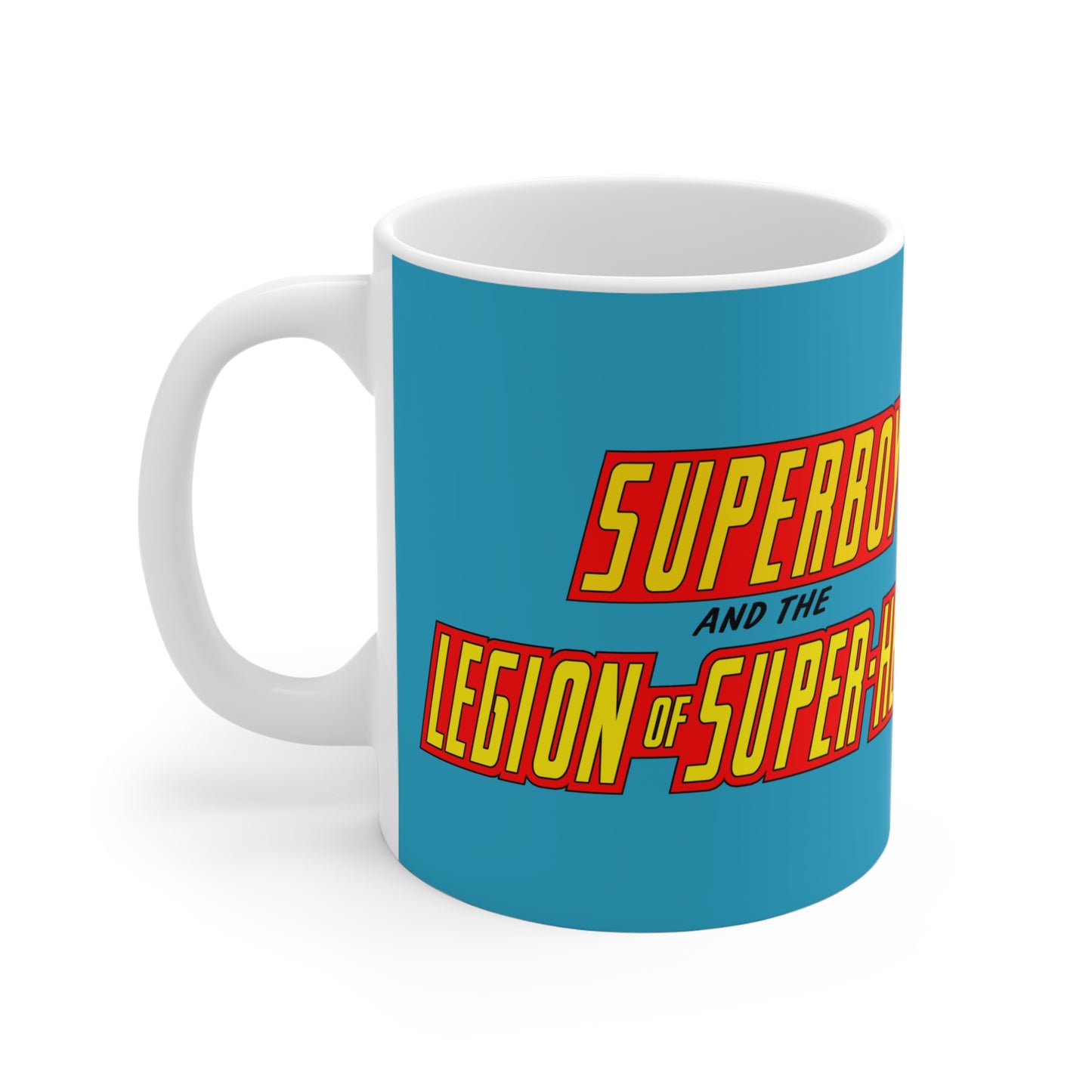 Superboy & Legion of Super-heroes Coffee Mug, 11oz - DC Comics - Bronze Age Art - Cosmic Boy, Supergirl, Brainiac 5, Lightning Lad, Saturn Girl - LOSH
