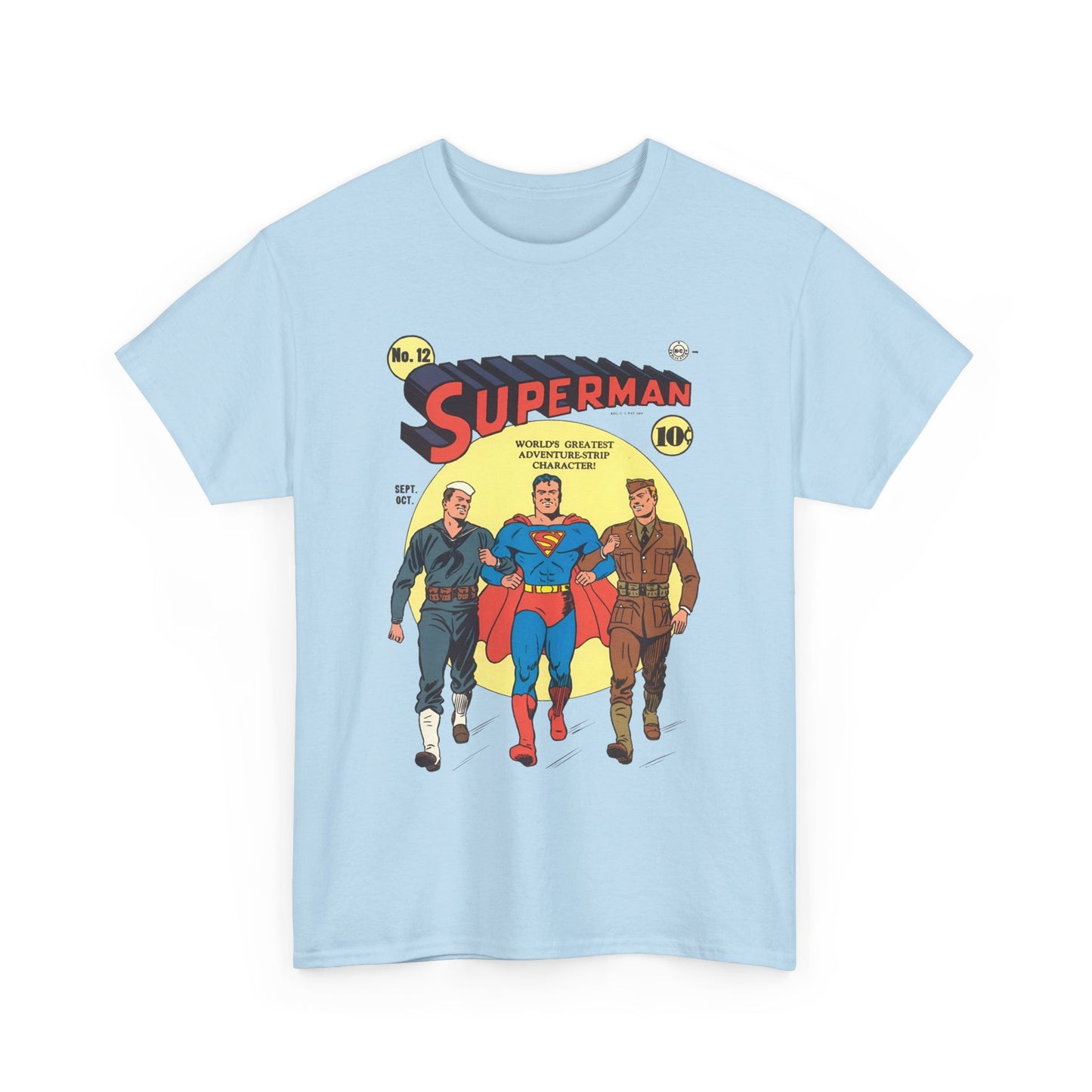 Superman T-Shirt - #12 Cover Art - Golden Age Classic - WWII Support - Iconic Image - DC Comics