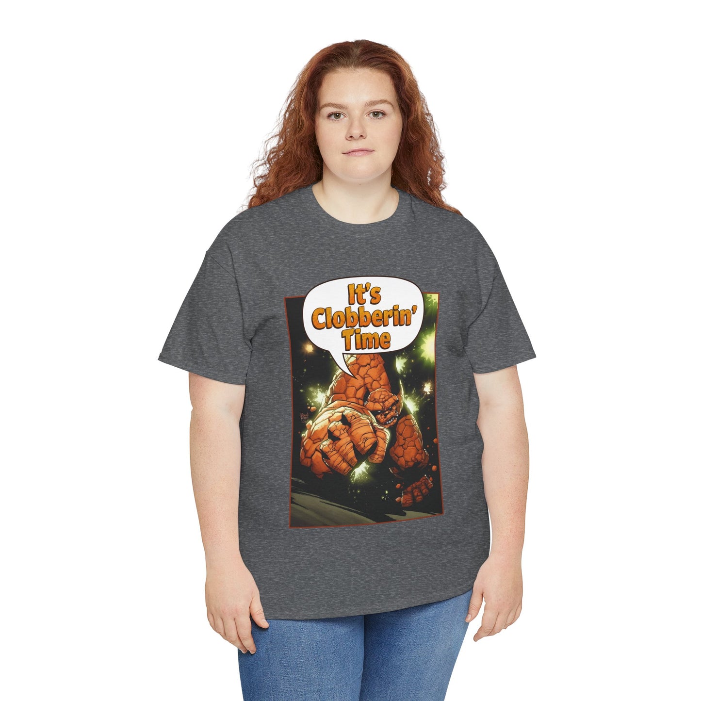 The Thing Shirt - Adam Kubert Art - It's Clobberin' Time - Fantastic Four Member - Marvel Comics