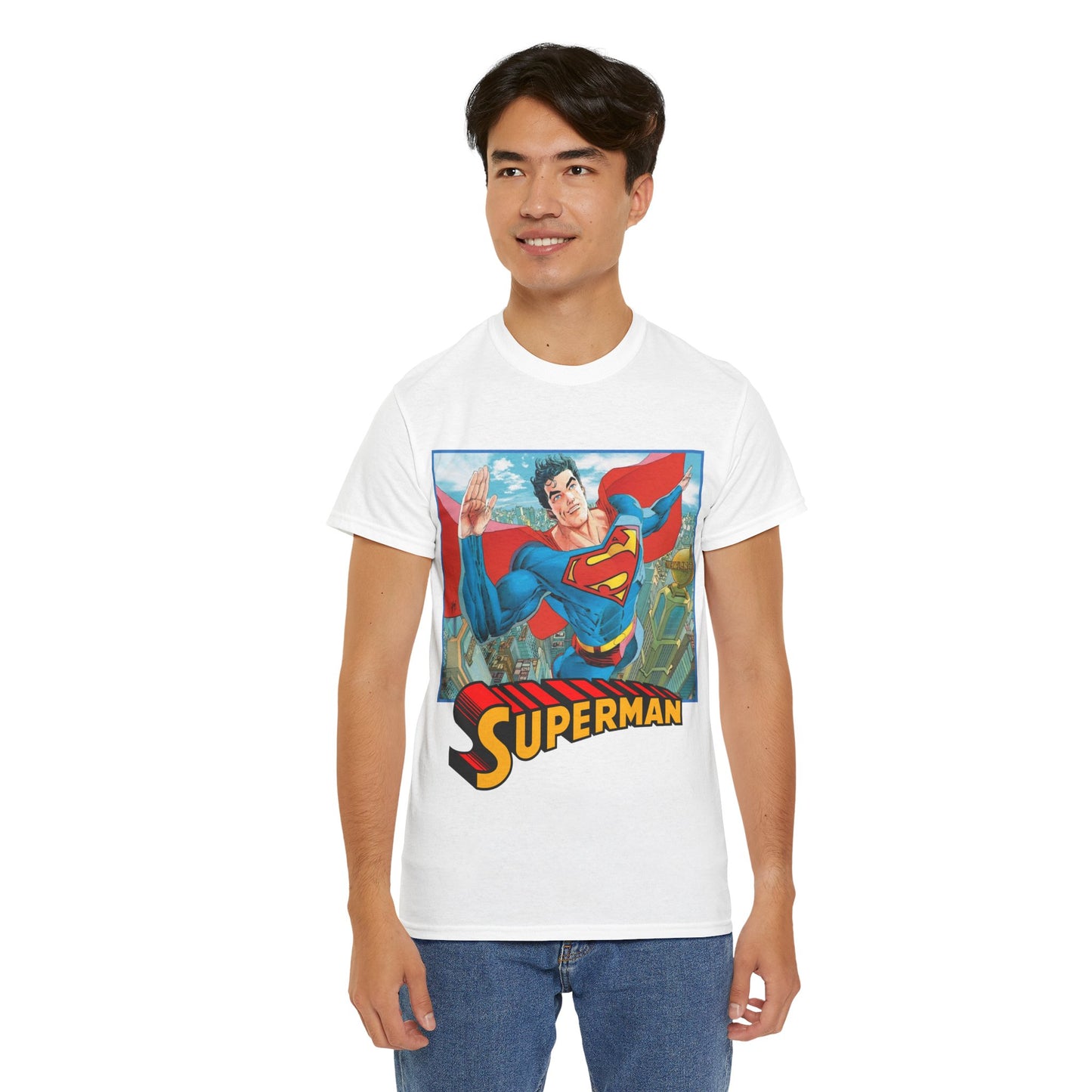 Superman T-Shirt - Guillem March Art - Variant Connecting Cover Art - Flying Over Metropolis - DC Comics All-In