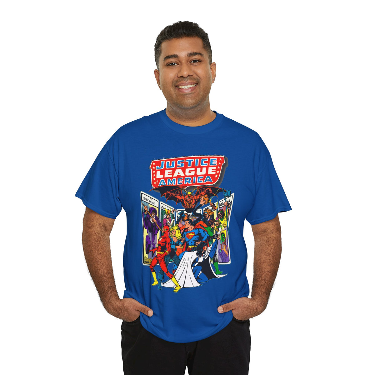 Justice League of America T-Shirt - George Perez Art - Vs Tarot Gang - DC Comics
