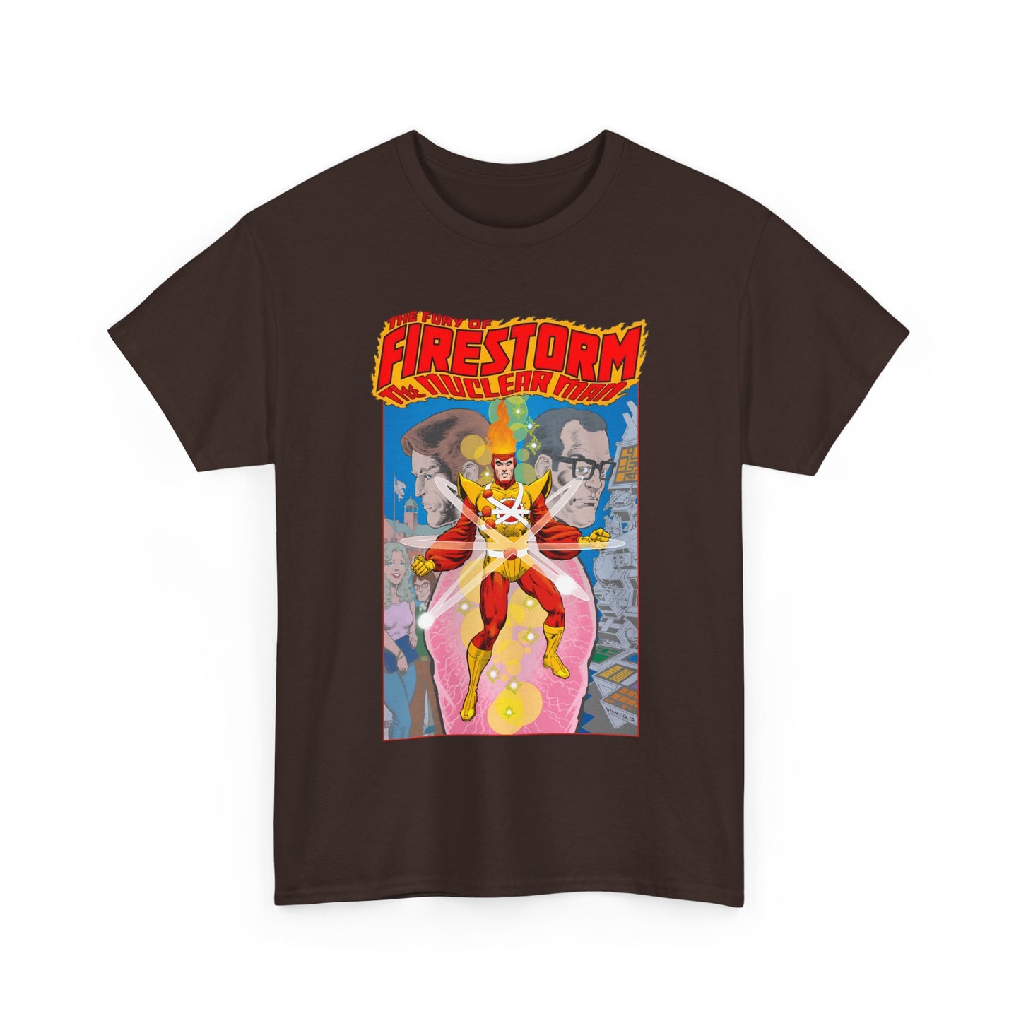 Fury of Firestorm T-Shirt - Pat Broderick Art - The Nuclear Man - Ronnie Raymond, Professor Martin Stein - DC Comics