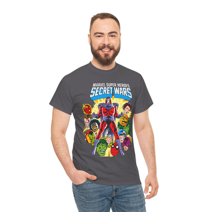 Marvel Super Heroes Secret Wars T-Shirt - Magneto, Captain America, Iron Man, She-Hulk, Hulk, Human Torch, Captain Marvel, Hawkeye - Marvel Comics