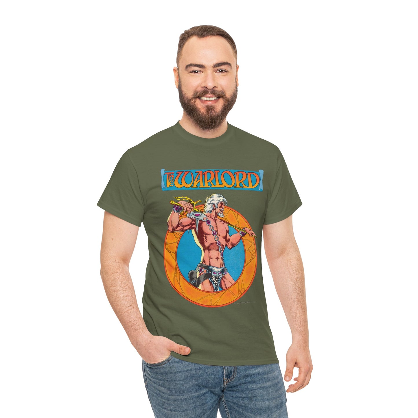 Warlord T-Shirt - Mike Grell Art - Skartaris - Travis Morgan - DC Comics 1970s Sword & Sorcery Series