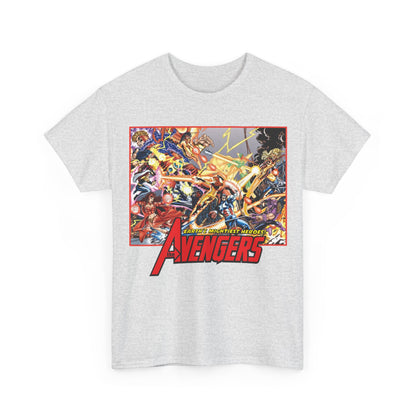 Avengers Vs Thunderbolts T-Shirt - George Perez Art - Captain America, Iron Man, Wonder Man, Scarlet Witch, Hawkeye, Citizen V, MACH-1, Techno, Atlas, Songbird - Marvel Comics