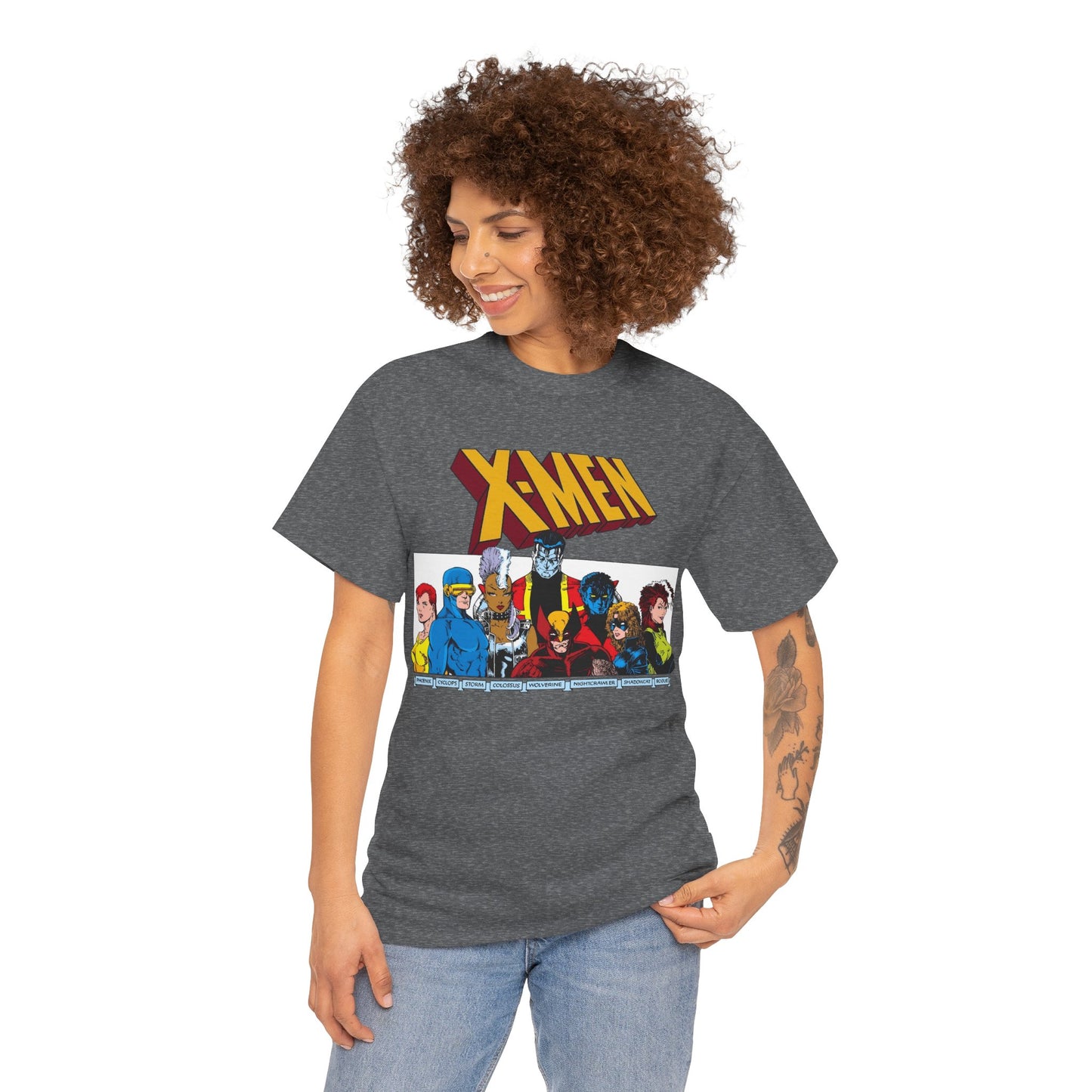 X-Men T-Shirt - Arthur Adams Art - Cyclops, Nightcrawler, Storm, Wolverine, Shadowcat, Phoenix (Rachel Summers), Colossus, Rogue - Marvel Comics