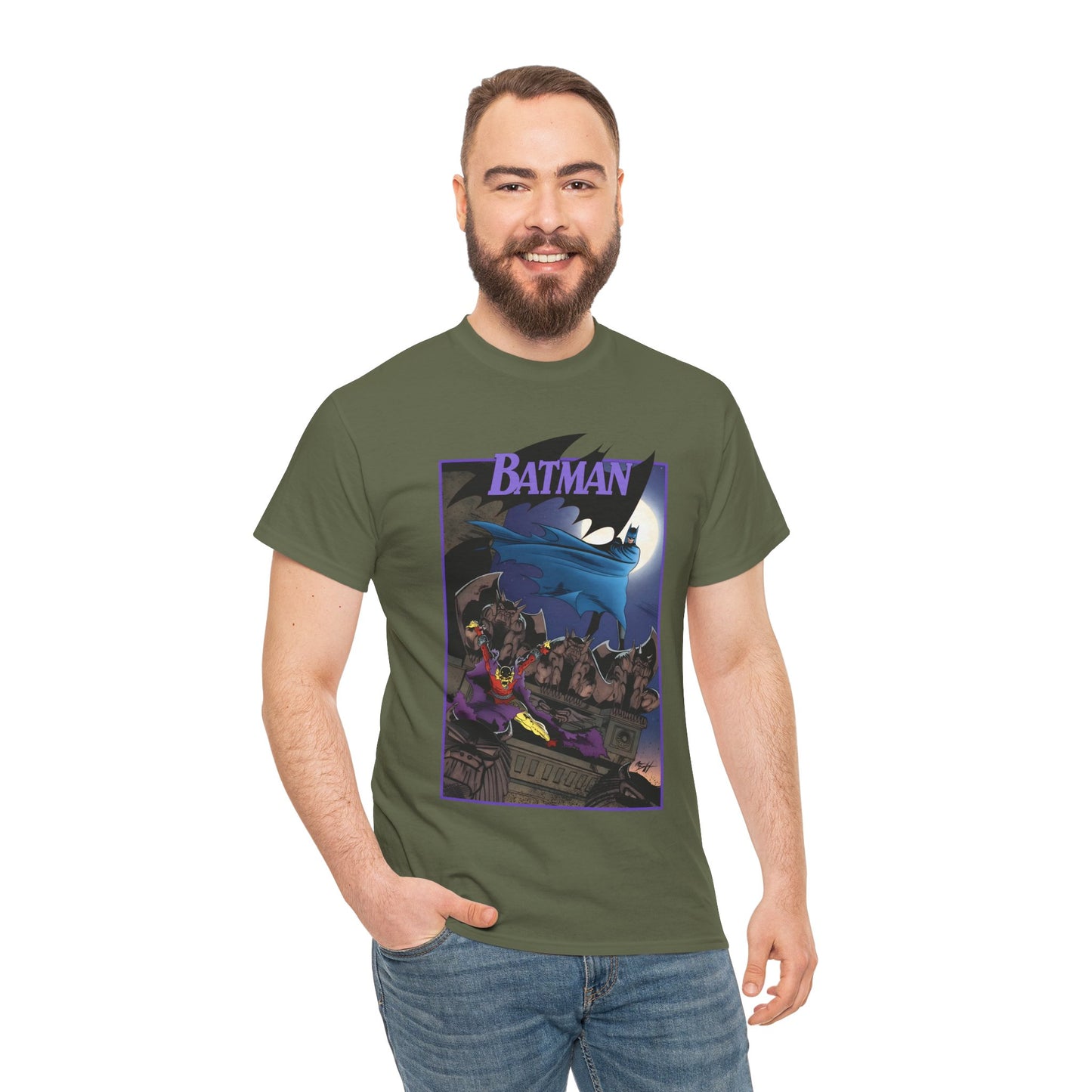 Batman T-Shirt - Norm Breyfogle Art - Etrigan, the Demon - Gotham City and Gargoyles - DC Comics