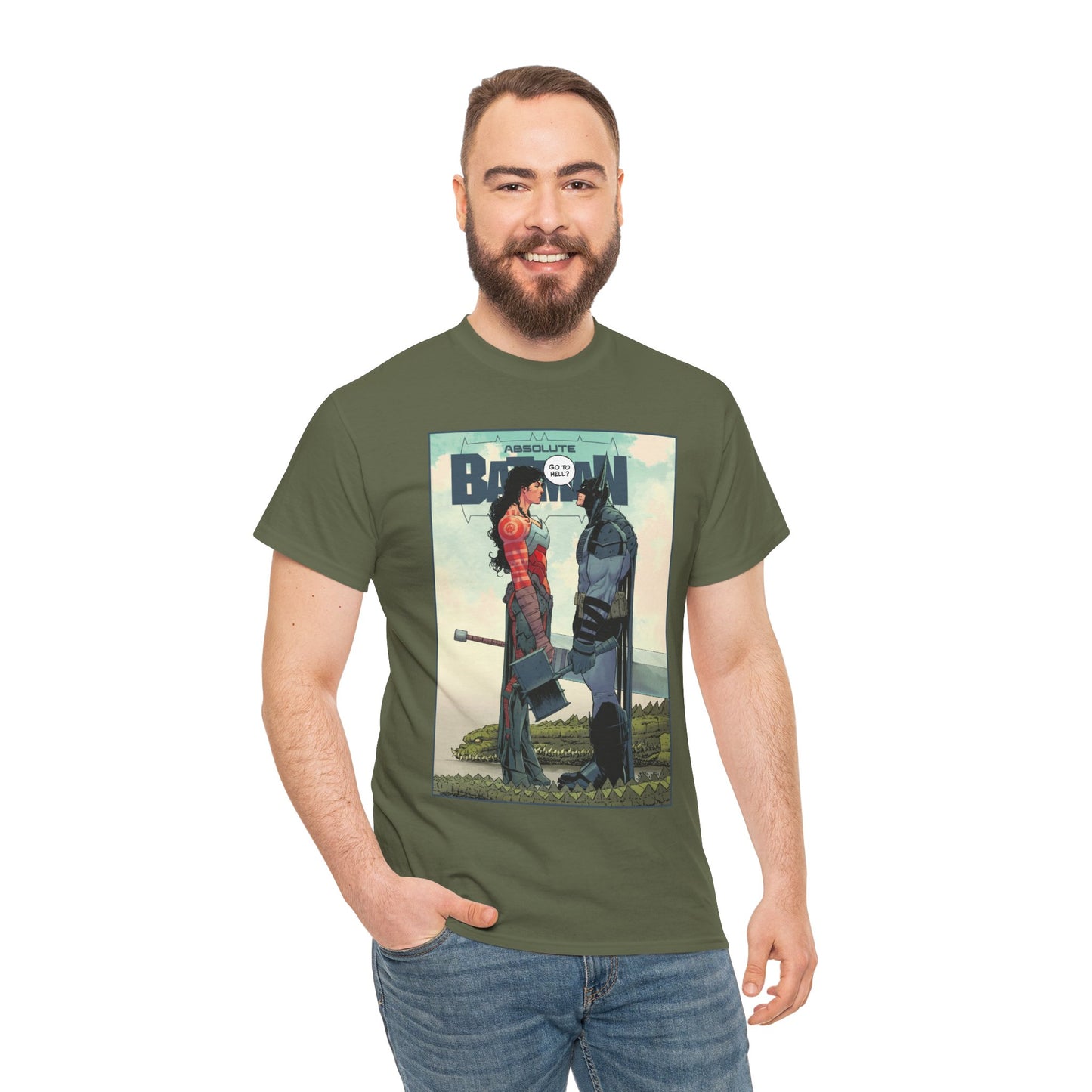 Absolute Batman & Absolute Wonder Woman T-Shirt - Nick Dragotta Art - Go to Hell? - DC Comics