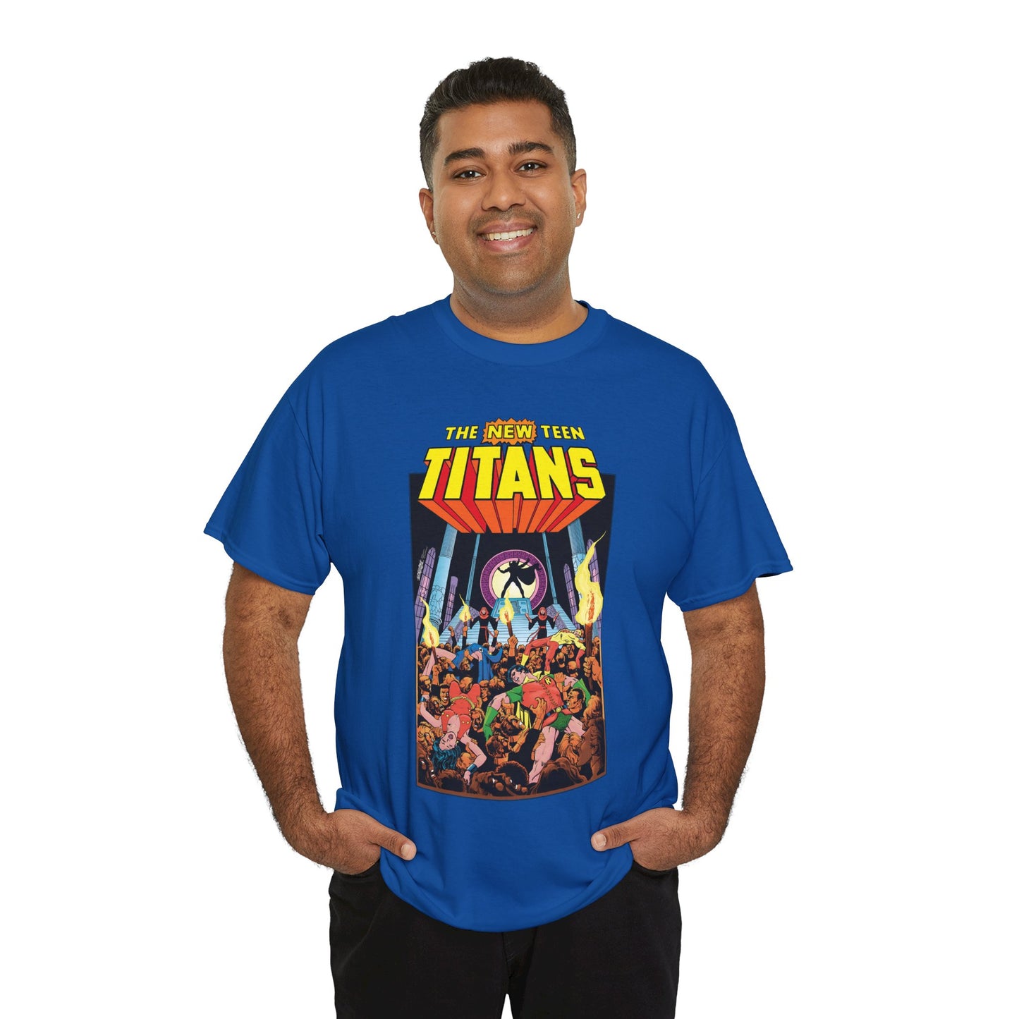 New Teen Titans T-Shirt - George Perez Art - #22 Cover - Wonder Girl, Robin, Raven, Kid Flash - Brother Blood Story - DC Comics