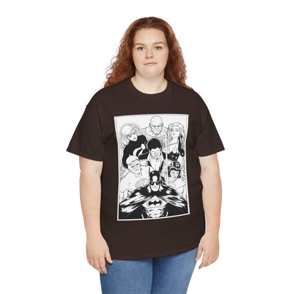 Batman & the Outsiders T-Shirt - Kevin Maguire Art - Black & White - Black Lightning, Metamorpho, Halo, Looker, Katana, Geo-Force - DC Comics