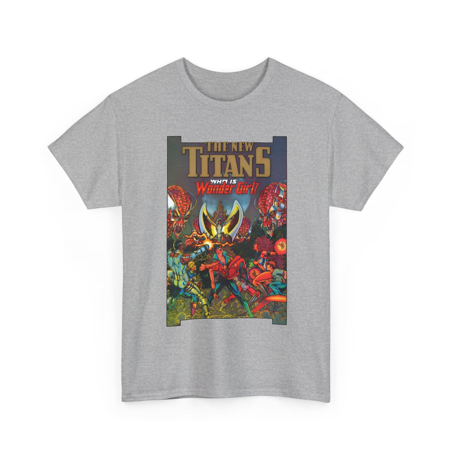 New Titans T-Shirt - George Perez Art - Who is Donna Troy? - Nightwing, Troia, Starfire, Cyborg, Jericho, Raven - DC Comics
