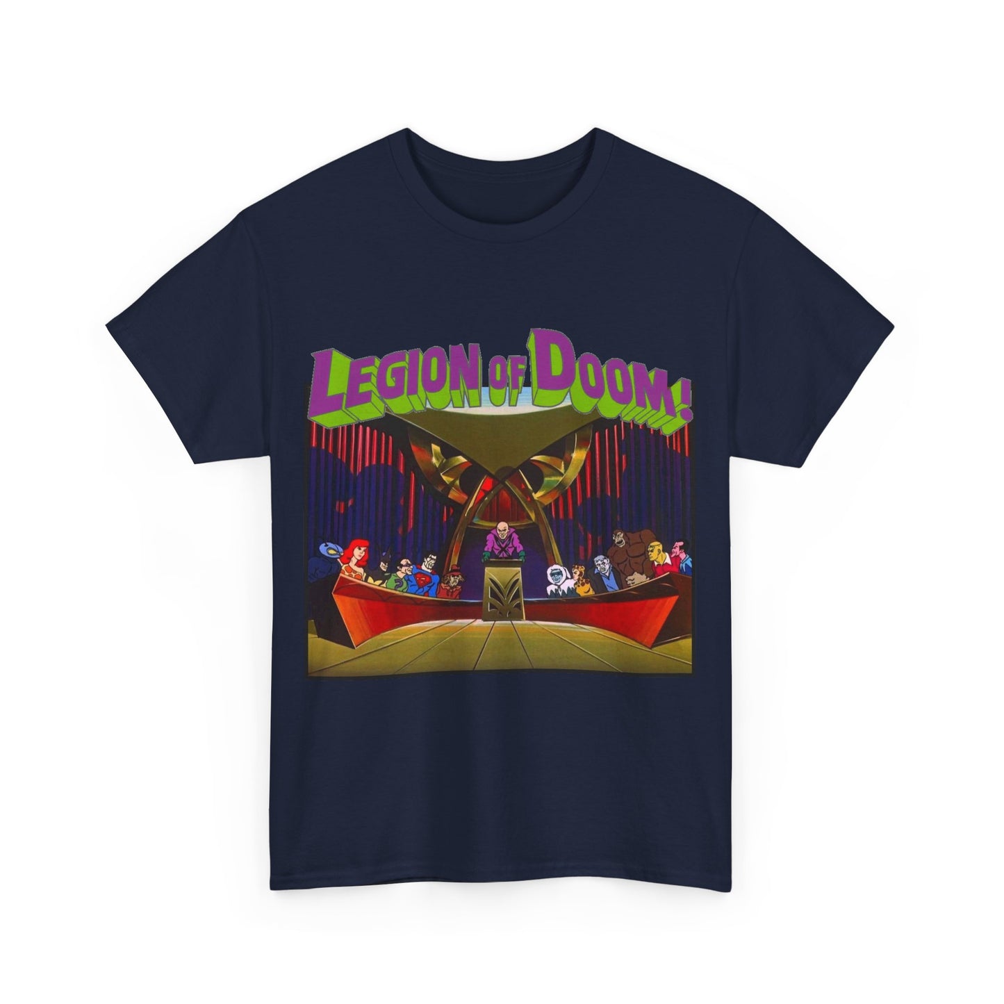 Legion of Doom T-Shirt - Super Friends Cartoon - Lex Luthor, Grodd, Brainiac, Giganta, Riddler, Bizarro, Scarecrow, Hanna-Barbera Animation