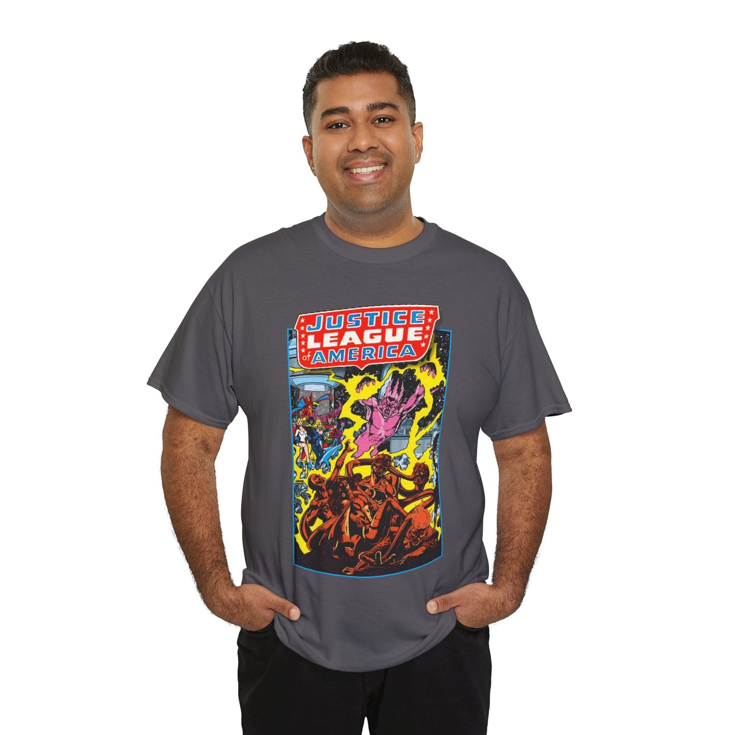 Justice League of America T-Shirt - George Perez Art - JSA Team-Up Cover - DC Comics