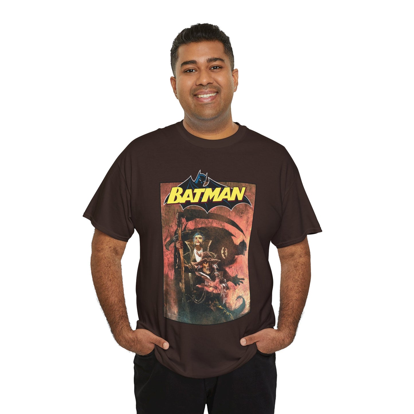 Batman T-Shirt - Bill Sienkiewicz Art - With Scarecrow & Ra's Al Ghul - DC Comics