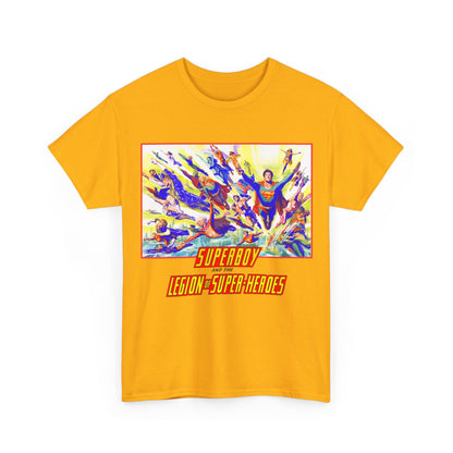 Superboy & Legion of Super-Heroes T-Shirt - Alex Ross Art - Saturn Girl, Brainiac 5, Lightning Lad, Shadow Lass, Dawnstar, Karate Kid - DC Comics