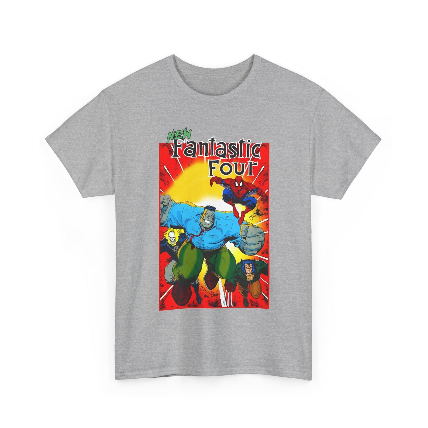 New Fantastic Four T-Shirt - Arthur Adams Art - Wolverine, Ghost Rider, Spider-Man, Hulk - Marvel Comics