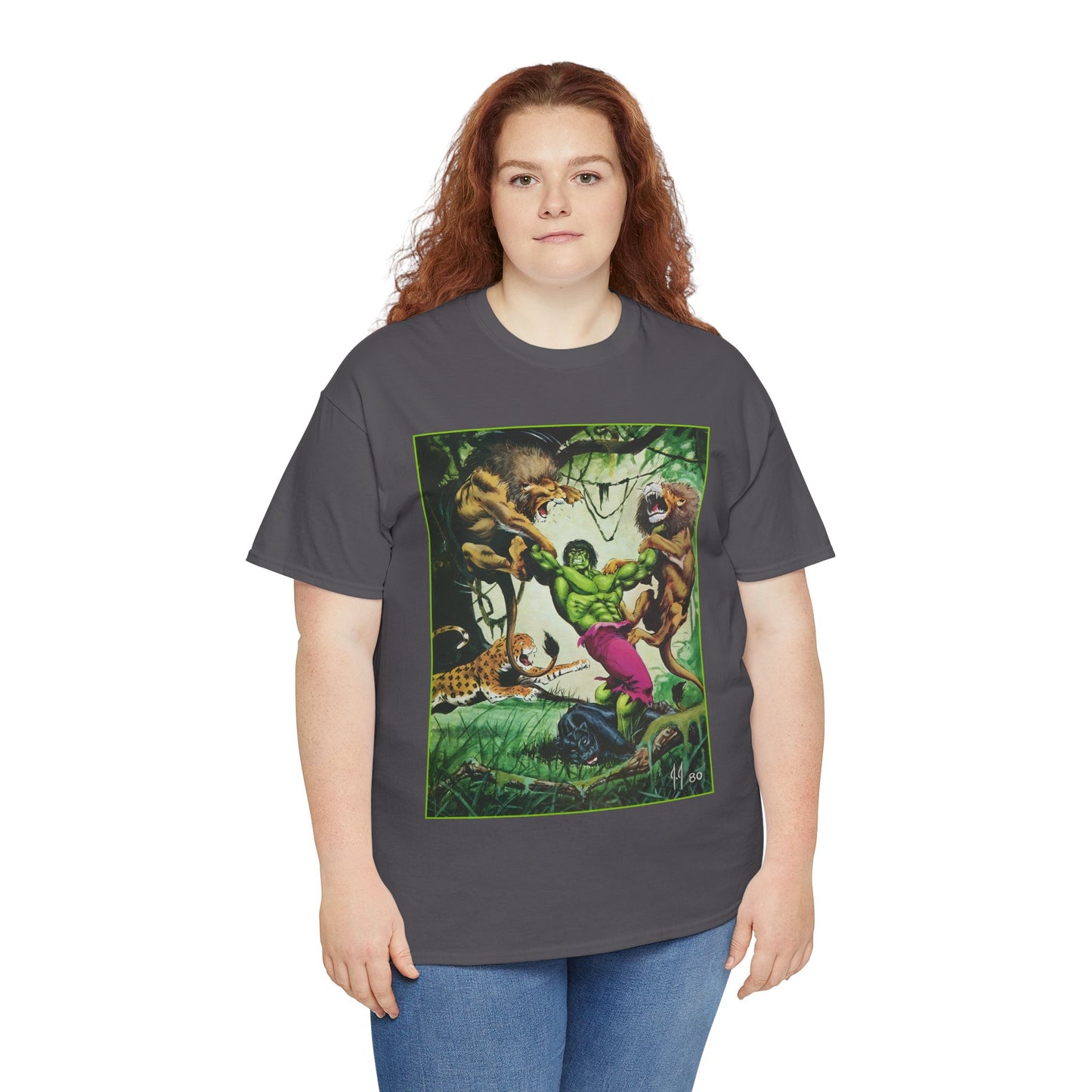 Incredible Hulk T-Shirt - Joe Jusko Art - Hulk Fighting Lions and Tigers (But No Bears, Oh My!) - Marvel Comics