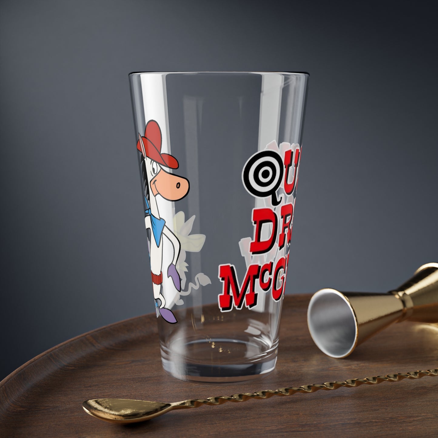 Quick Draw McGraw & Baba Looey Pint Glass, 16oz - Popular Hanna-Barbera Cartoon 1960s TV Series