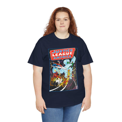 Justice League T-Shirt - George Perez Art - Tornado Tyrant - Superman, Firestorm, Flash, Wonder Woman, Green Lantern - DC Comics