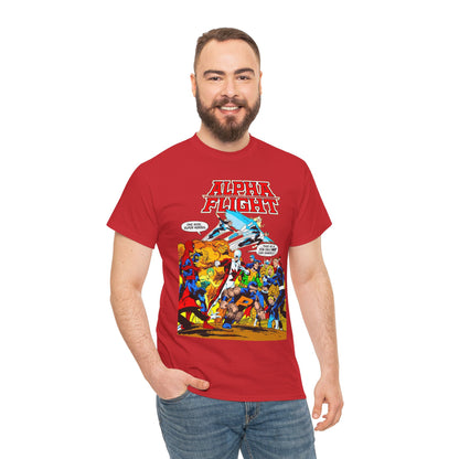 Alpha Flight T-Shirt - John Byrne Art - Sasquatch, Aurora, Northstar, Guardian, Puck, Shaman, Snowbird - Canada's Super Team - Marvel Comics