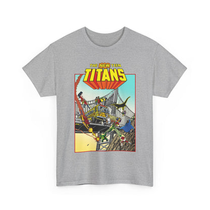 New Teen Titans T-Shirt - George Perez Promo Art - Wonder Girl, Cyborg, Raven, Starfire, Robin, Kid Flash, Changeling - DC Comics