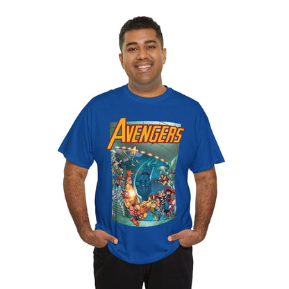 Avengers Vs Guardians of the Galaxy T-Shirt - George Perez Art - Tomorrow's Avengers - Thor, Captain America, Iron Man, Scarlet Witch, Vision, Wonder Man - Marvel Comics