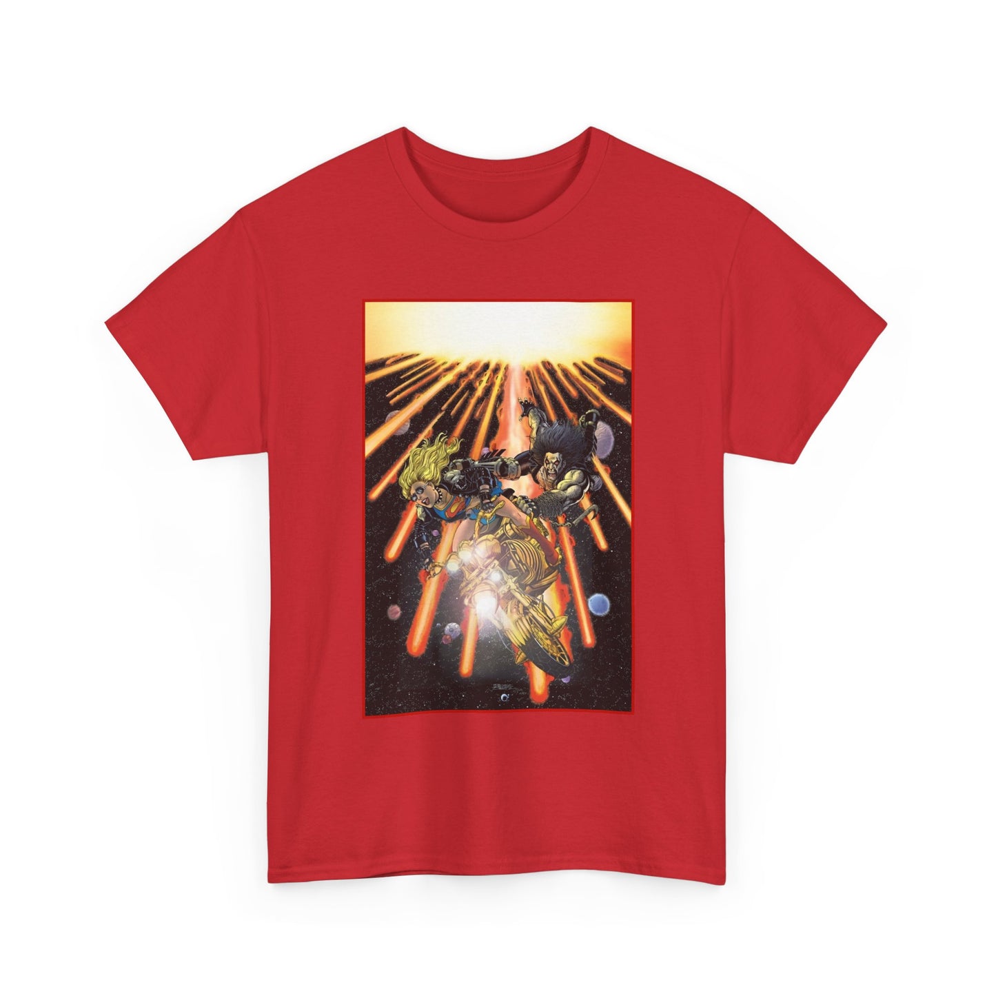 Supergirl & Lobo T-Shirt - George Perez Art - Brave and the Bold #4 Cover Art - 2026 Movie with Milly Alcock and Jason Momoa - DC Comics