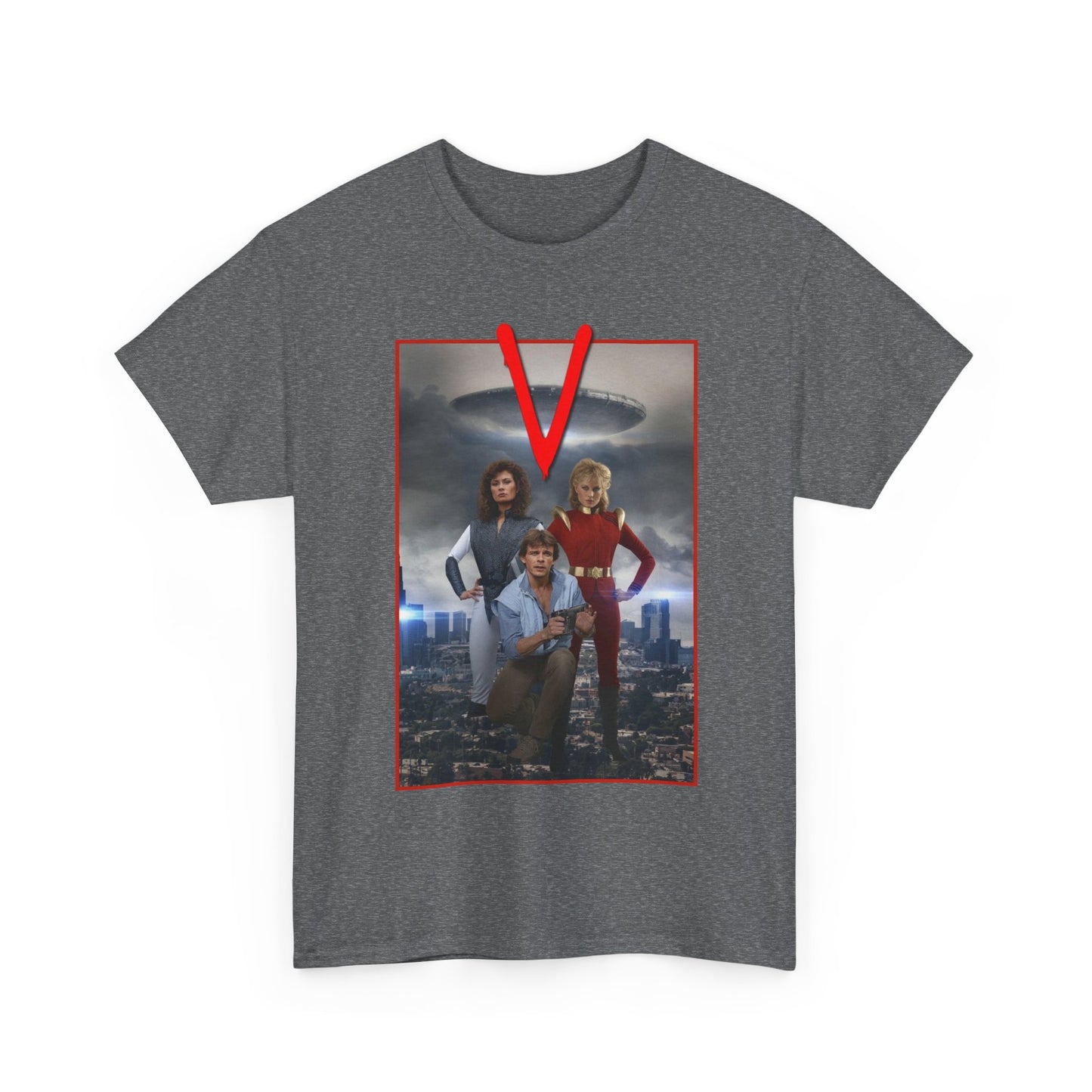 V T-Shirt - Visitors 1983 NBC Sci-Fi Aliens Series - Mike Donovan, Diana, Lydia