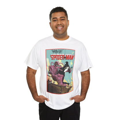 Web of Spider-Man T-Shirt - Charles Vess Art - Peter Parker, Black Symbiote Suit - Webslinger
