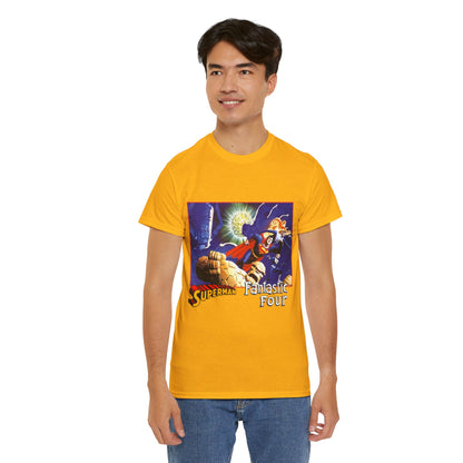 Superman & Fantastic Four T-Shirt - Marvel, DC Comics - Alex Ross, Dan Jurgens - 1990s Crossover Vs Galactus